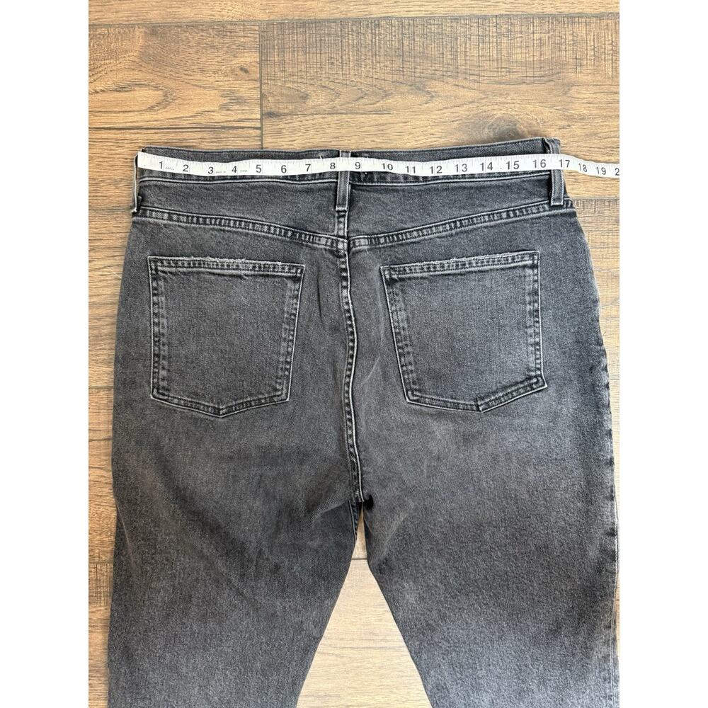 AGOLDE Jeans 32 Freya Black Hoax High Rise Slim Straight Organic Denim Made USA - Picture 8 of 9